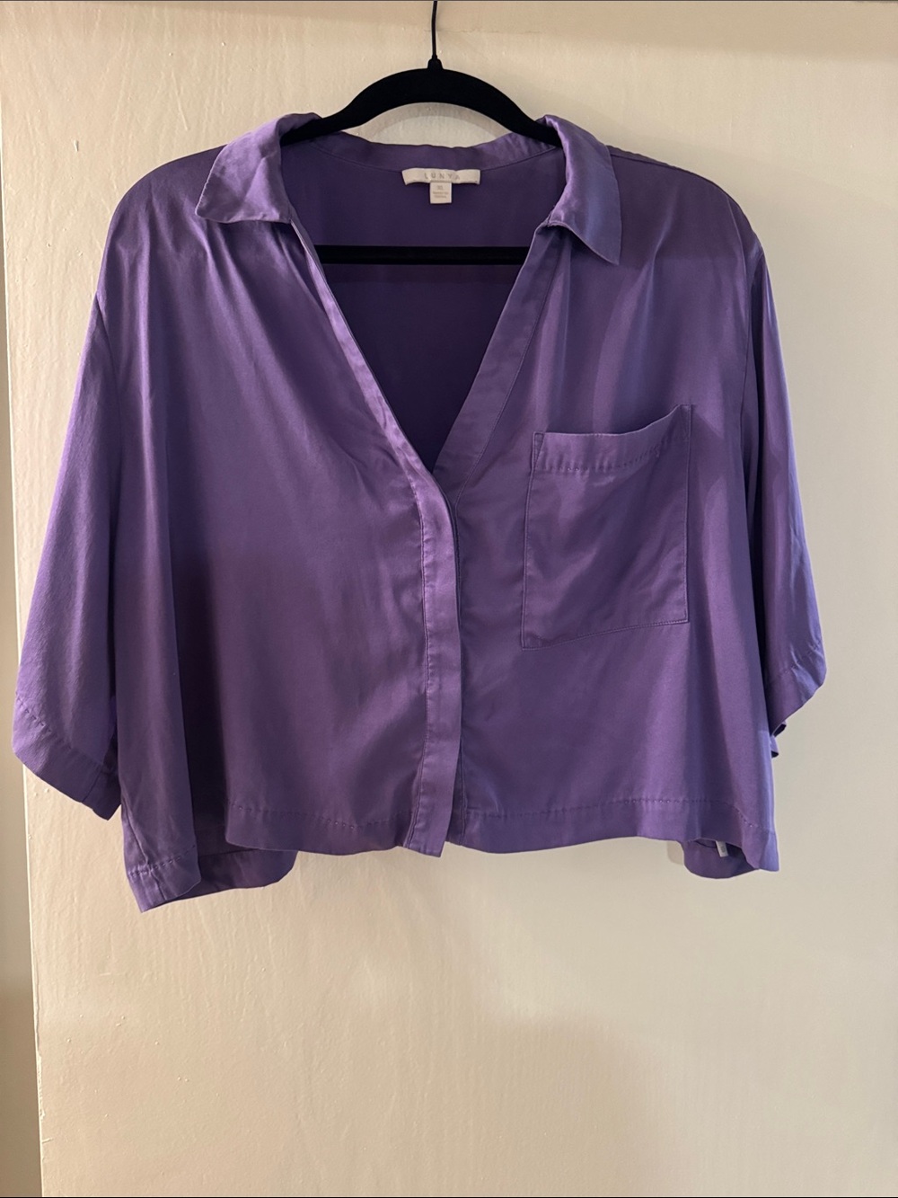 lunya Purple Button-Front Shirt